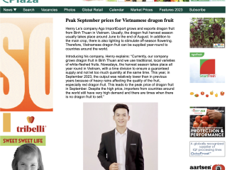 Chat with Fresh Plaza newspaper about Vietnamese dragon fruit